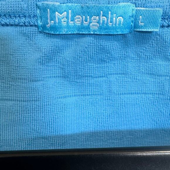 J. McLaughlin Catalina Cloth Signature Top Honeycomb Jacquard Blue Size Large - Picture 8 of 12